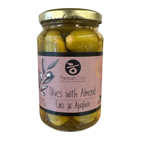 Olives vertes farcies aux amandes en bocal PREMIUM CRETE 190 g net