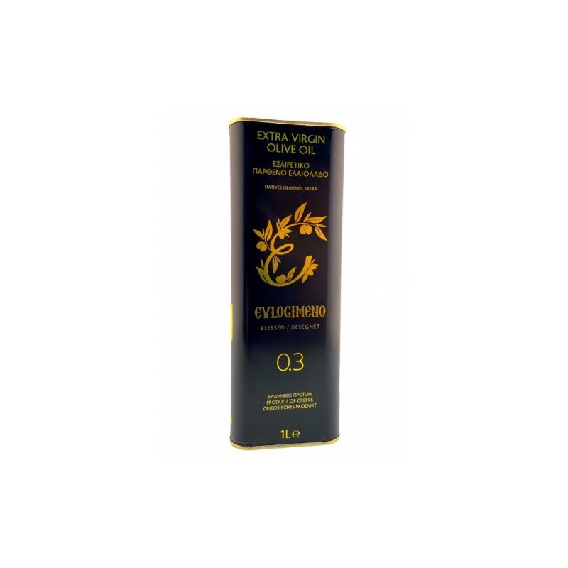 Huile d'olive EVLOGIMENO AOP MYLOPOTAMOS 0,3 acidité 1 l Tin