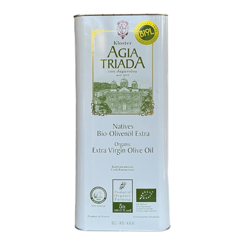 Huile d'olive vierge extra de Crète BIO - Monastère AGIA TRIADA en 5 l