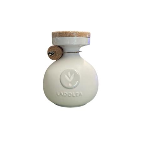 Huile d’Olive Vierge Extra BIO variété Patrinia en bouteille céramique blanche rechargeable LADOLEA 600 ml