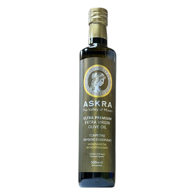 Huile d’olive extra vierge monovariétale Megaritiki ASKRA en bouteille 500 ml