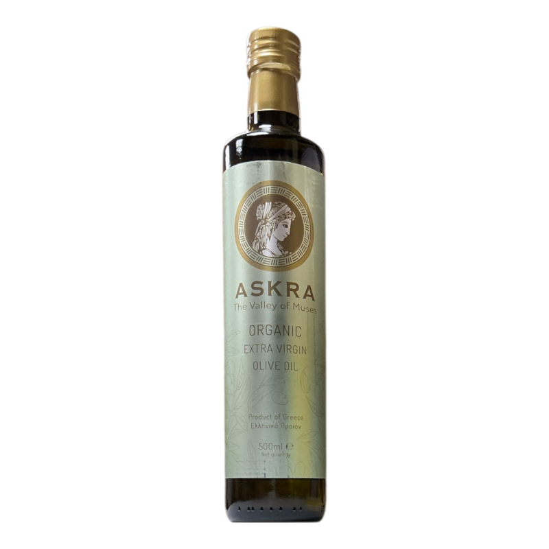 Huile d’olive extra vierge variété megaritiki BIO ASKRA en bouteille 500 ml