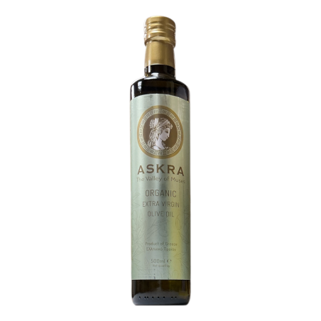 Huile d’olive extra vierge variété megaritiki BIO ASKRA en bouteille 500 ml