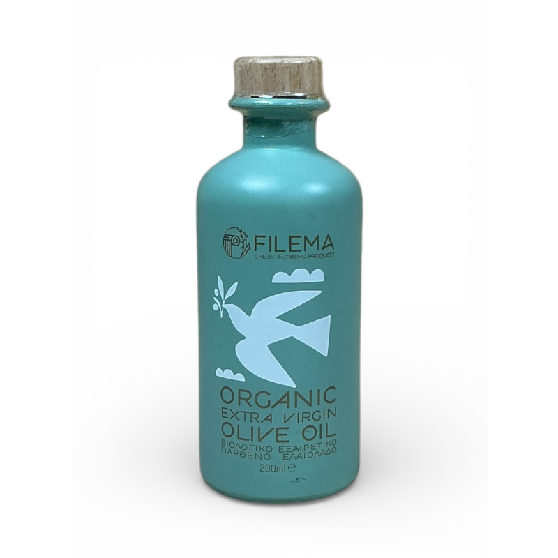 Huile d’olive vierge extra BIO de Crète FILEMA bouteille céramique 200 ml