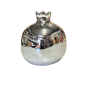 Décoration Grenade en céramique argenté