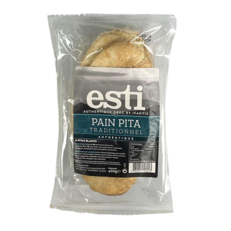 Pains pita traditionnels grecs x 6 pièces ESTI 420 g