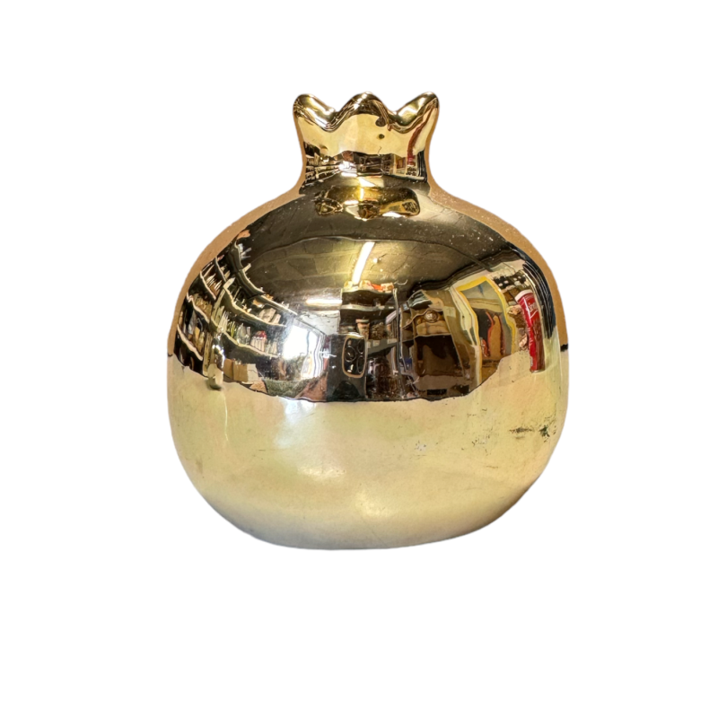 Décoration Grenade en céramique doré