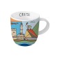 Mug en céramique illustré Crète line collage WHAT A BRAND 330 ml