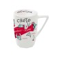 Mug en céramique illustré carte de Crète blanc WHAT A BRAND 330 ml