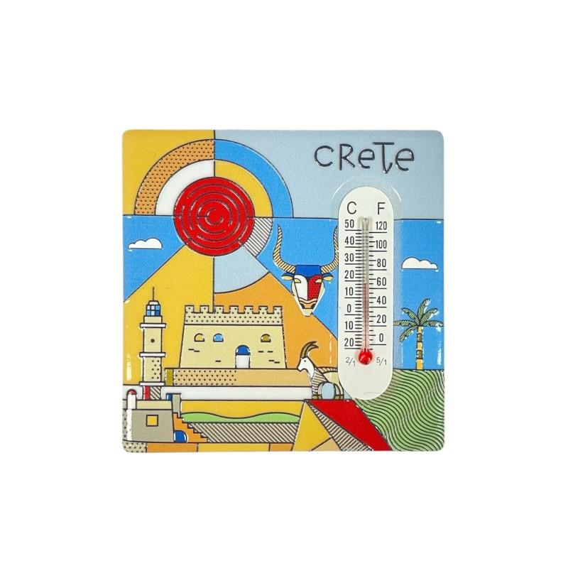 Magnet avec thermomètre en céramique de Crète