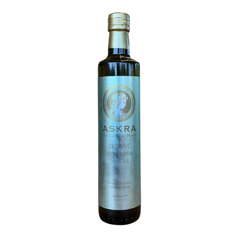 Huile d’olive extra vierge variété megaritiki BIO ASKRA en bouteille 500 ml