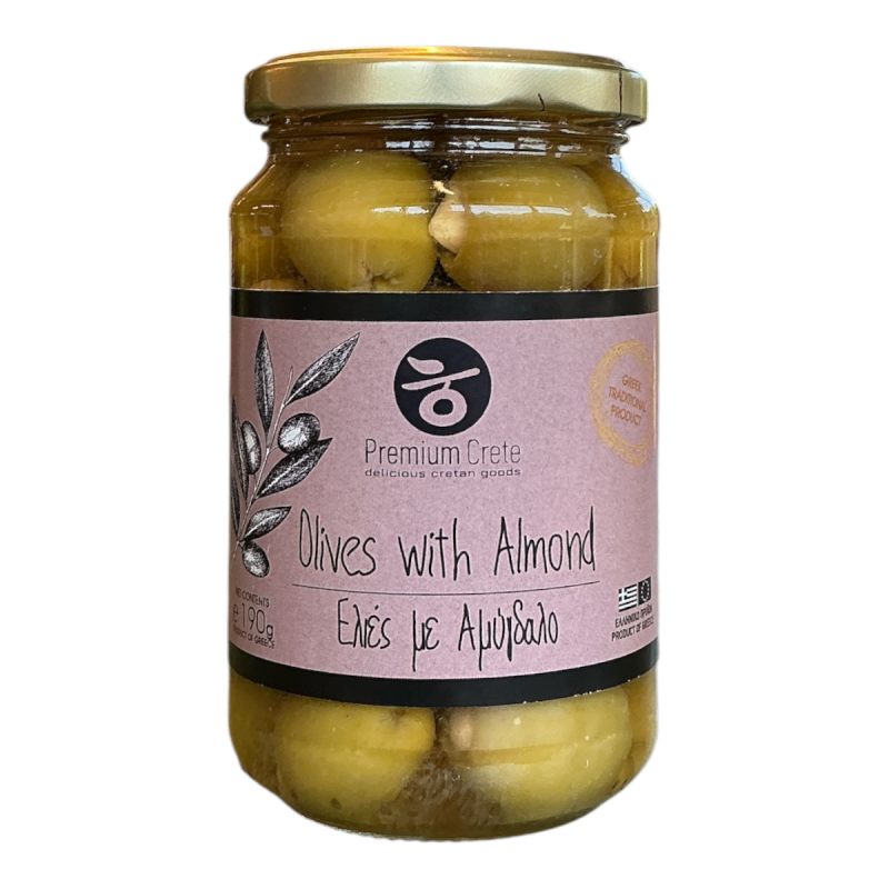 Olives vertes farcies aux amandes en bocal PREMIUM CRETE 190 g net