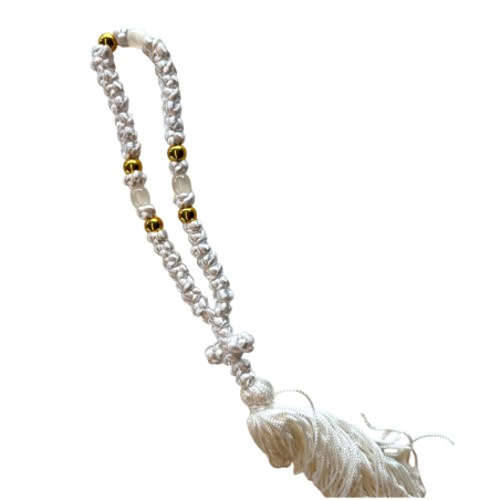Komboskini - chapelet de prière orthodoxe blanc 35 nœuds