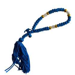 Komboskini - chapelet de prière orthodoxe bleu 35 nœuds
