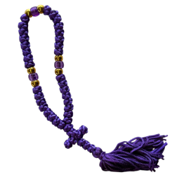Komboskini - chapelet de prière orthodoxe violet 35 nœuds