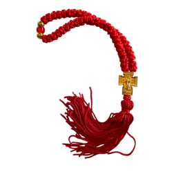 Komboskini - chapelet de prière orthodoxe rouge 50 nœuds