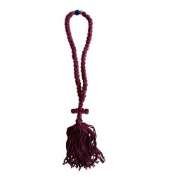 Komboskini laine - chapelet de prière orthodoxe violet 50 nœuds