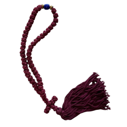 Komboskini laine - chapelet de prière orthodoxe violet 50 nœuds