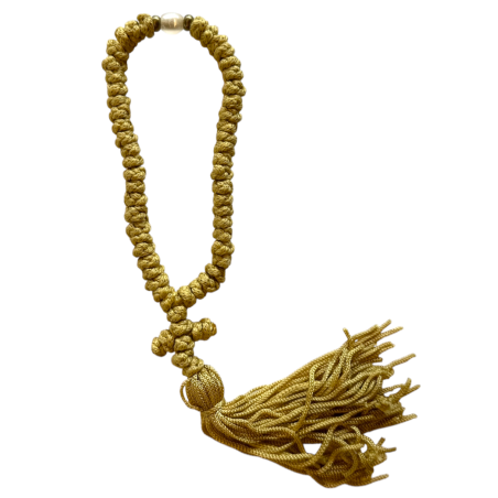Komboskini laine - chapelet de prière orthodoxe beige 50 nœuds