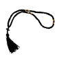 Komboskini laine avec 3 perles - chapelet de prière orthodoxe noir 100 nœuds