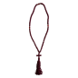 Komboskini laine avec 3 perles - chapelet de prière orthodoxe bordeaux 100 nœuds