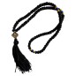 Komboskini à 3 perles et médaillon - chapelet de prière orthodoxe noir 100 nœuds