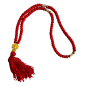 Komboskini à 3 perles et croix en or - chapelet de prière orthodoxe rouge 100 nœuds