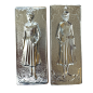 Ex-voto grec Femme (tama) - plaque votive orthodoxe métal argenté 10 x 3 cm