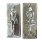 Ex-voto grec Jeune fille (tama) - plaque votive orthodoxe métal argenté 10 x 3 cm