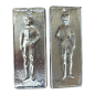 Ex-voto grec Jeune homme (tama) - plaque votive orthodoxe métal argenté 10 x 3 cm