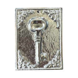 Ex-voto grec Clé (tama) - plaque votive orthodoxe métal argenté 6 x 8 cm