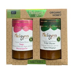 Coffret de miel de thym et de la sauge grec BIO MELIGYRIS 2x270 g