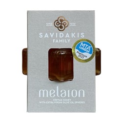 Miel Melaion aux sphères d’huile d’olive IGP Sitia de la famille Savidakis TOPLOU 150g