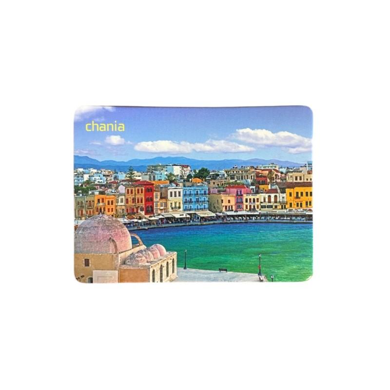 Magnet souvenir de Crète-Grèce "Ville de La Canée" 7,4x5,5 cm