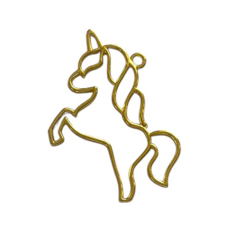 Pendentif licorne dorée DIY 5,5x0,02x5