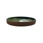 Assiette plate en terre cuite émaillée vert foncé ESPIEL 2,5x21x21 cm