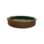 Plat rond en terre cuite émaillée vert foncé ESPIEL 4x21,5x21,5 cm