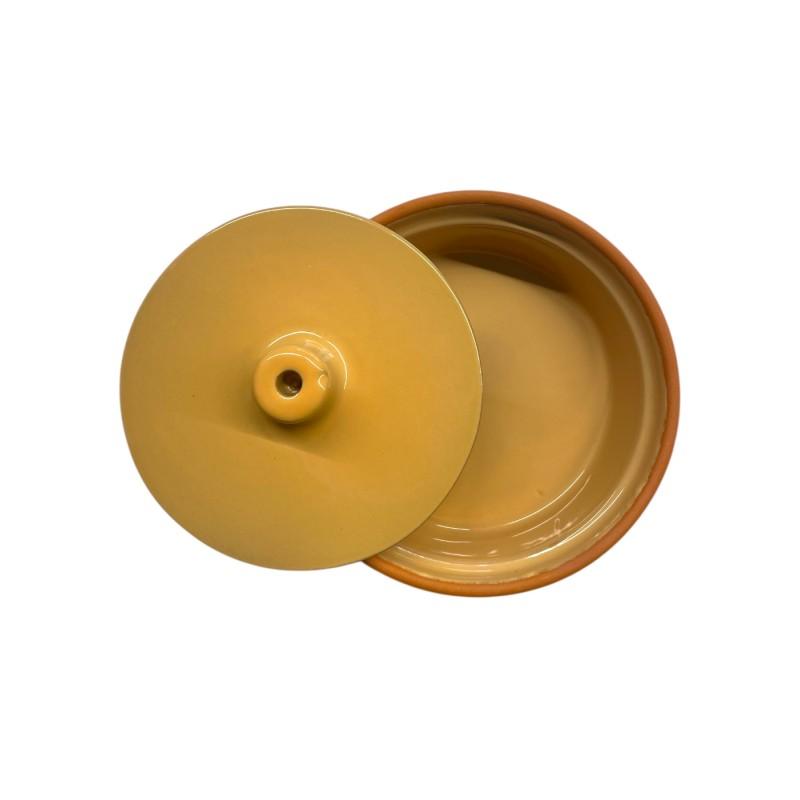 Cocotte individuelle en terre cuite émaillée jaune ESPIEL 6x15x15 cm Cocotte individuelle en terre cuite émaillée jaune ESPIEL 6x15x15 cm