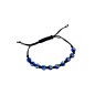 Bracelet grec noir Porte Bonheur avec 10 perles "oeils"
