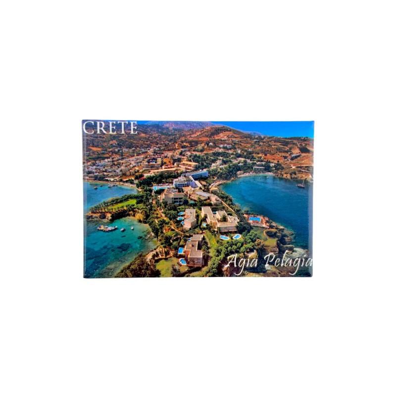 Magnet Souvenir de Crète-Grèce AGIA PELAGIA 8cmx5cm