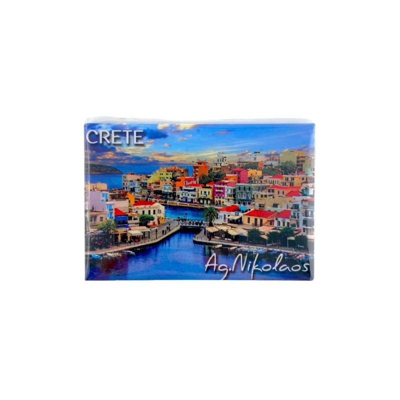 Magnet Souvenir de Crète-Grèce AGIOS NIKOLAOS 8cmx5cm