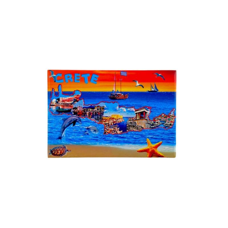 Magnet Souvenir de Crète-Grèce 8cmx5cm