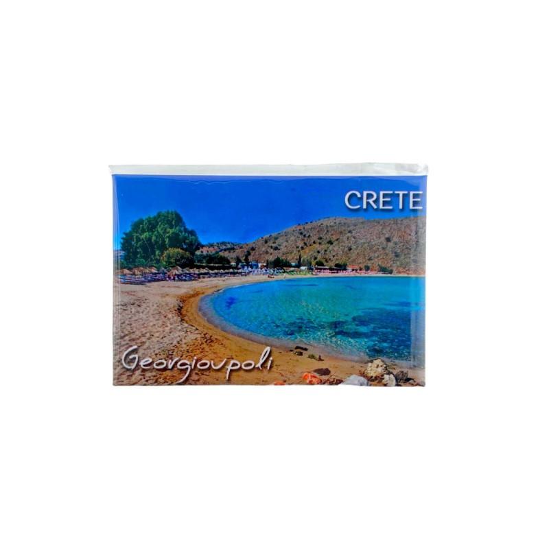 Magnet Souvenir de Crète-Grèce GEORGIOUPOLI 8cmx5cm