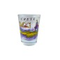 Verre de raki avec la Crète avec un fond bleu 6 cm Verre de raki avec la Crète avec un fond bleu 6 cm