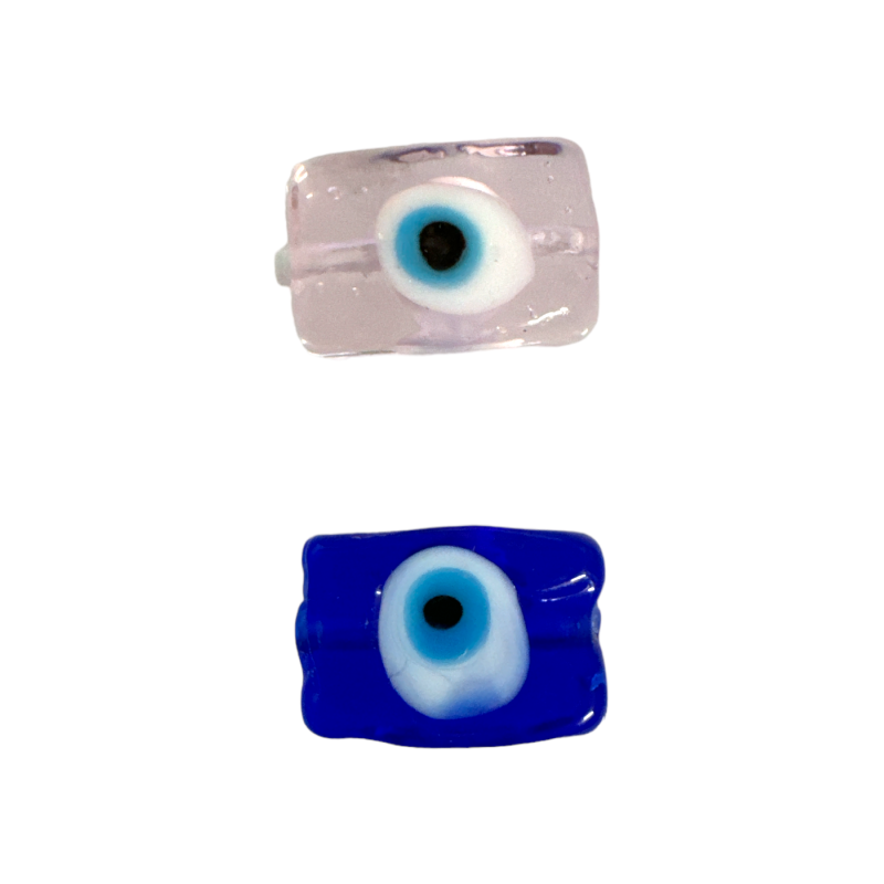 Œil en forme de rectangle en verre 1,8 x 1,2 cm différentes couleurs