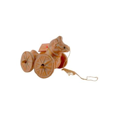 Cheval à roulettes en terre cuite IDOLS ART 10cmx15cm