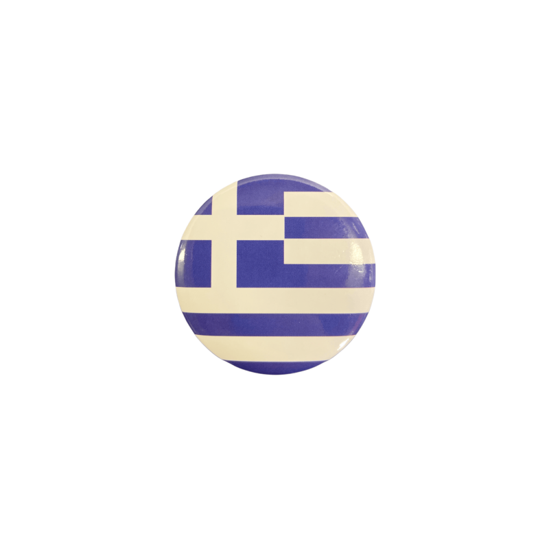 Badge rond en métal personnalisé avec le drapeau grec 5.5 diamètre