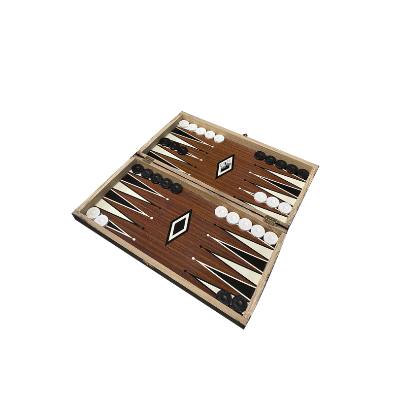 Tavli et échecs en bois "backgammon" grec 37x19 cm