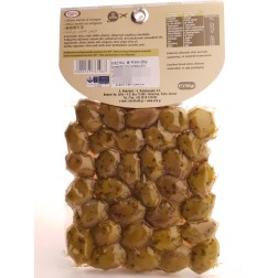 Olives grecques vertes à l'origan BIO en sous vide PETROMILOS 250 g