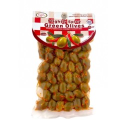 Olives vertes grecques aux piments en sous vide ELLIE 250 g